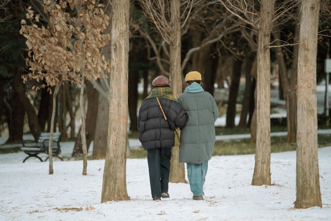 elderly walking in park
