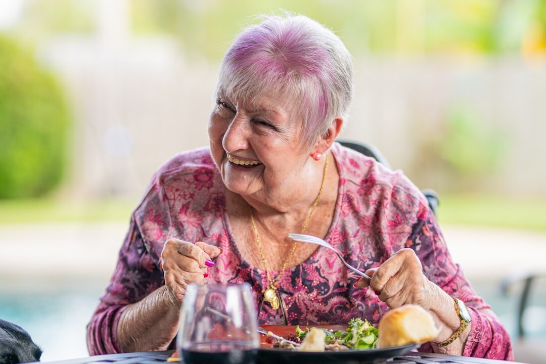 senior eating healthy meal
