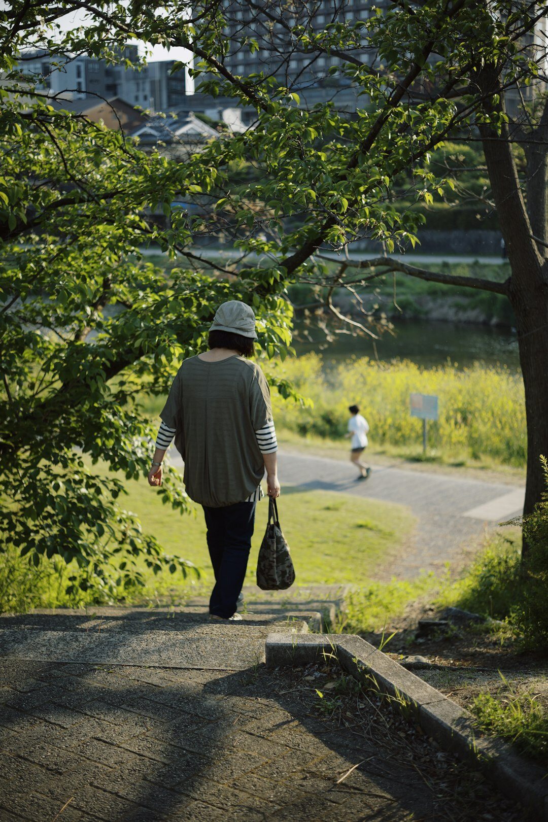 senior walking in park